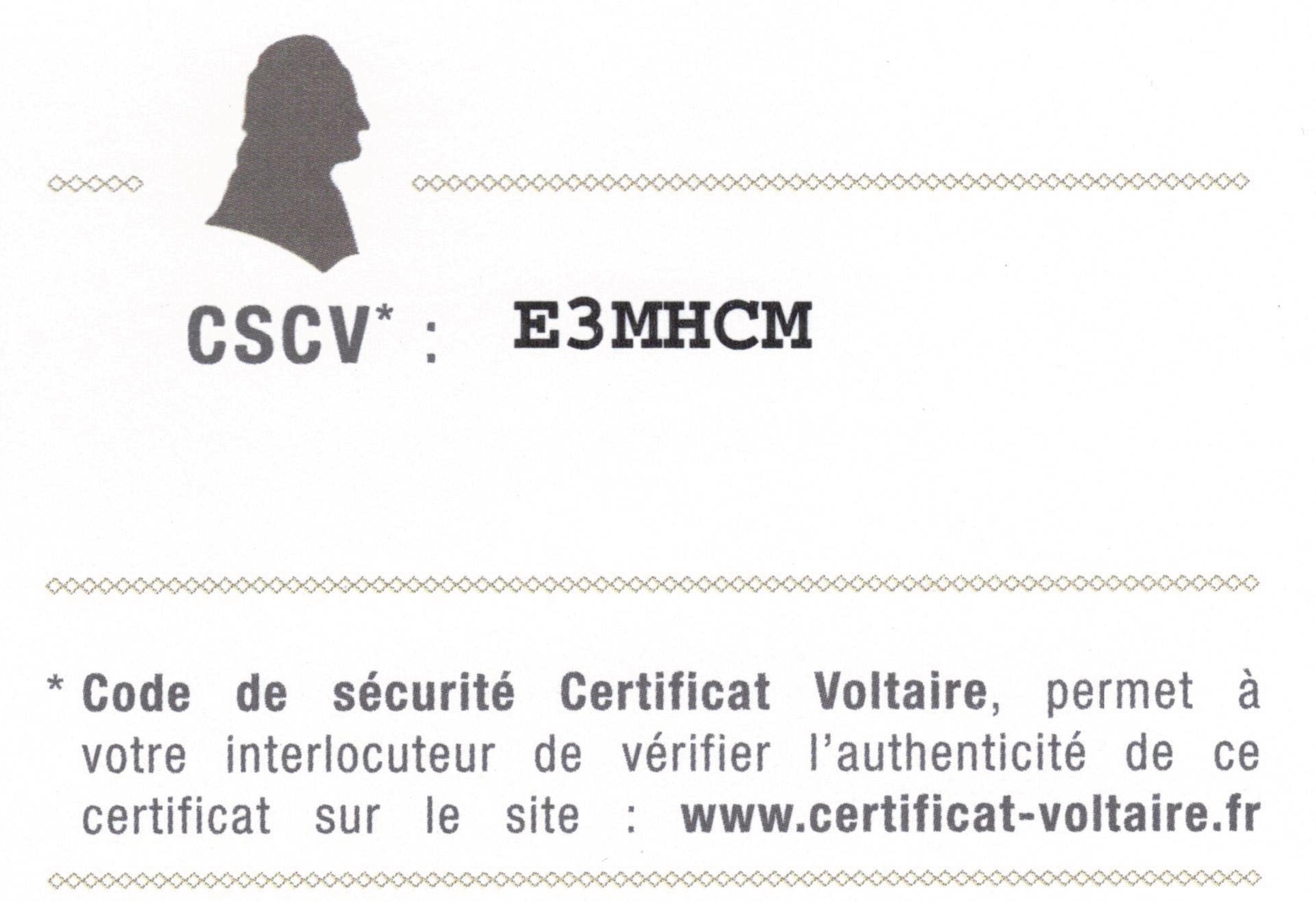 Code vérification certificat voltaire